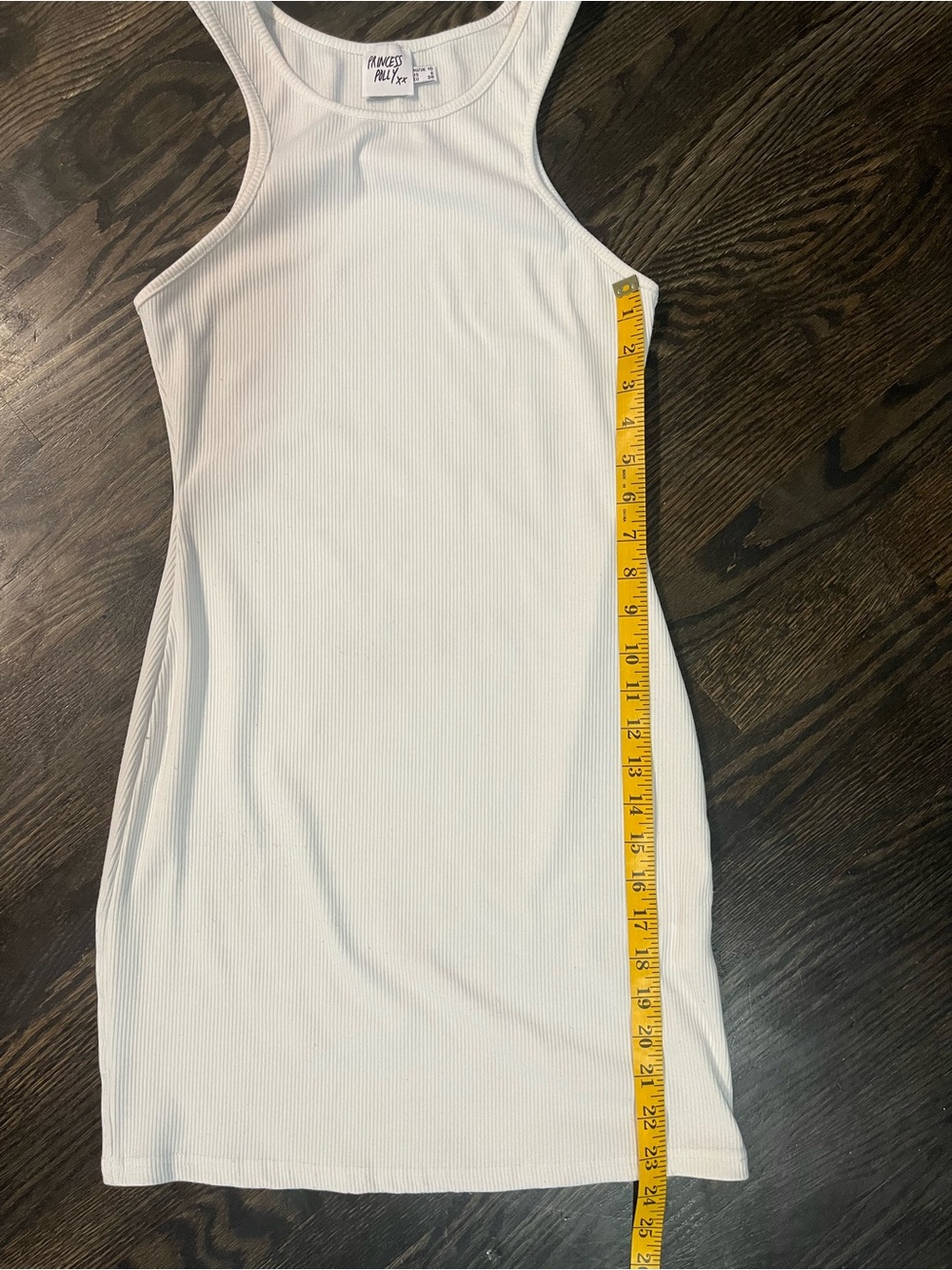 Princess Polly White Sleeveless Ribbed Stretch Bodycon Mini Dress Size 6 - Picture 6 of 9